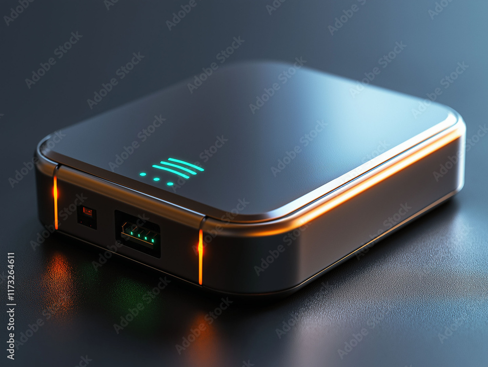Poster wifi portable device range. portable wi-fi device with external antenna for mobile connectivity, per
