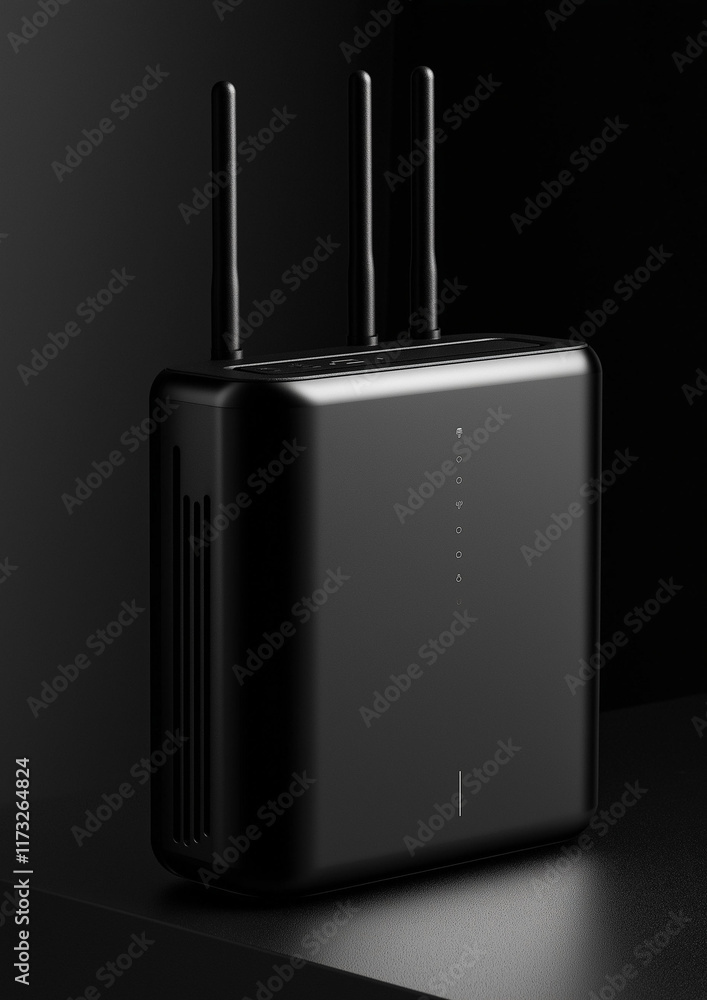 Poster wifi portable device range. portable wi-fi device with three antennas for enhanced connectivity and 