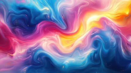 Obraz premium A stunning array of swirling colors forms a lively digital abstract, symbolizing an exhilarating explosion of creativity and deep emotion in an eye-catching display