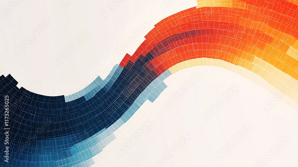 Aufkleber vibrant abstract digital grid background for modern report or data visualization