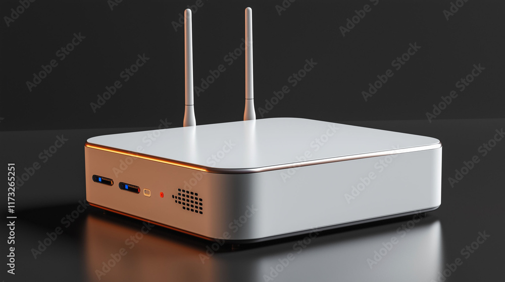 Poster wifi portable device range. sleek portable wi-fi router with dual antennas for enhanced connectivity