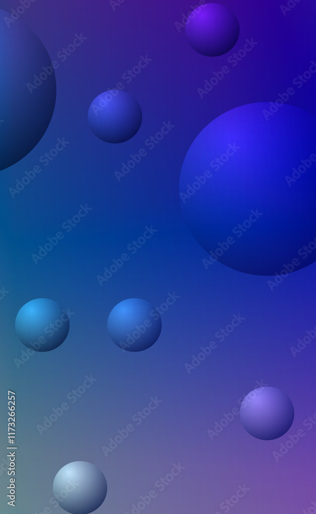 Poster vector abstract background liquid bubble circles on fluid gradient with shadows and lights effects s