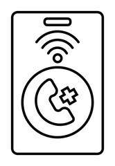 Mobile healthcare Icon. Healthcare and medical. Outline style icon