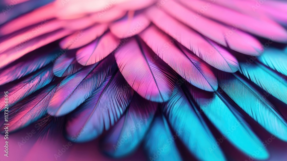 Poster feather abstract background idea. a vibrant close-up of colorful feathers showcasing stunning gradie