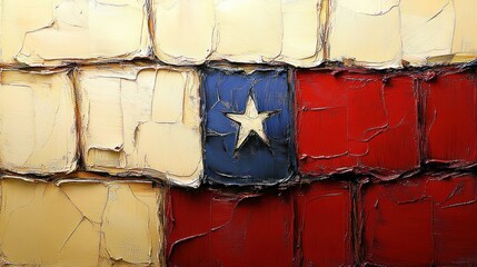 Texas Flag Impasto Painting: A Textured Tribute to the Lone Star State