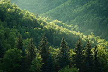 Obraz premium Exploring the lush green hills carpathian mountains nature photography summer landscape serene viewpoint tranquility in ukraine