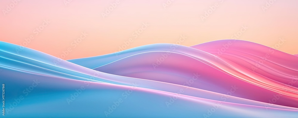 Poster soft abstract background idea. abstract waves of pink and blue colors create a serene and calming vi