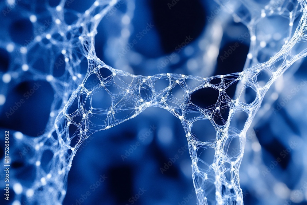 Poster abstract blue network mesh.