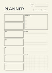 BEIGE SIMPLE AND MINIMALIST WEEKLY PLANNER