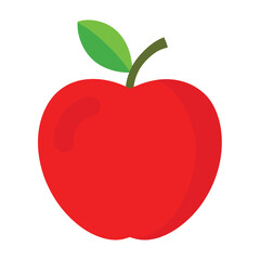 Red apple vector with white background