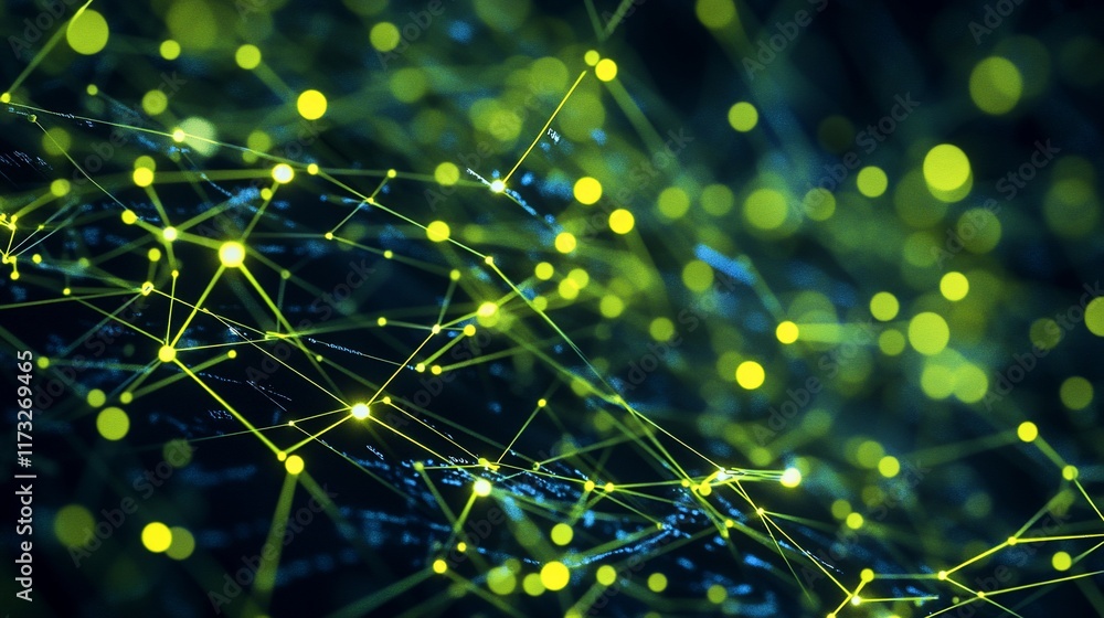 Aufkleber Abstract glowing network connections forming a global map.