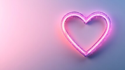 Fototapeta premium Glowing Heart Outline Against Soft Pink and Purple Gradient