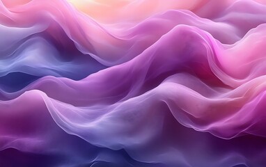 Fototapeta premium Abstract pastel pink, purple, and blue fabric waves.