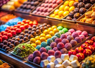 Gourmet Handmade Sweets: Luxurious Candy Shop Close-Up