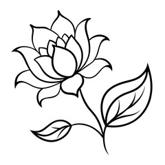 black and white flower