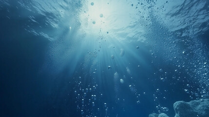 水中で浮き上がる気泡の美しい光景