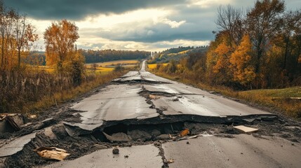 Roads were badly damaged due to natural disasters, causing land transportation routes to be cut off.