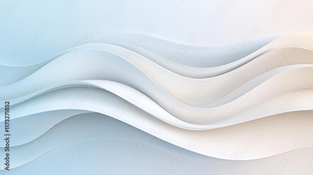 Aufkleber smoke abstract background concept. abstract waves in soft blue and white tones, creating a tranquil 