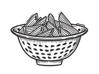 Obraz premium colander with pasta outline