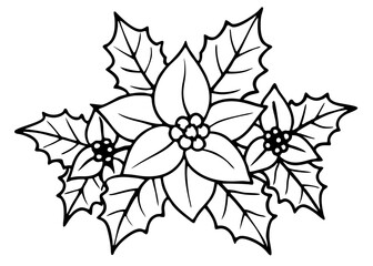 black and white flower isolated