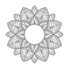 Elegant Mandala Flowers for Coloring Book Pages