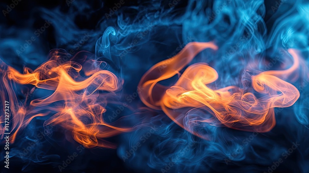 Poster smoke abstract background concept. abstract representation of fire and smoke blending in vivid color