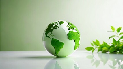 Obraz premium Green World Silhouette: Eco-Friendly Product Photography Background