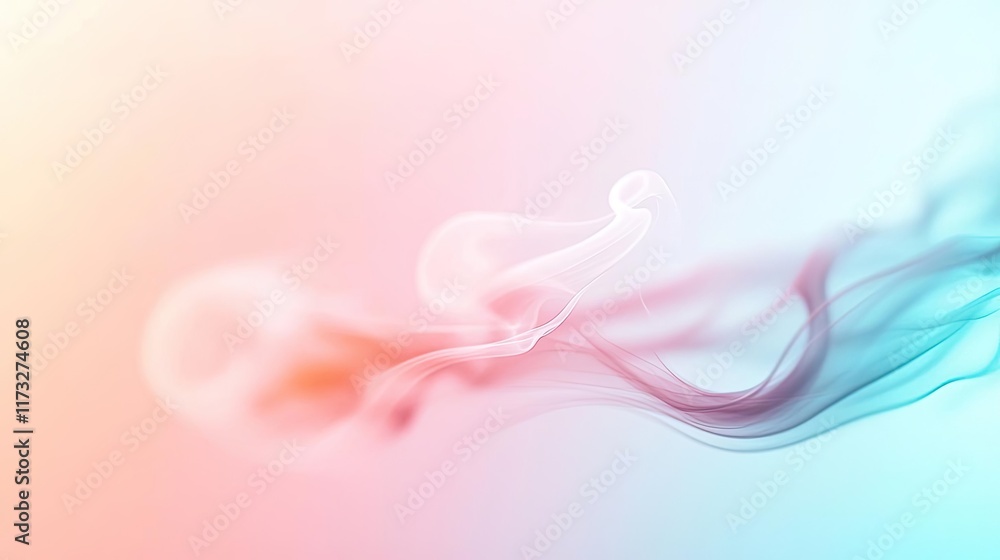 Poster smoke abstract background concept. elegant abstract smoke patterns in soft pastel colors blending sm