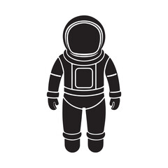 Astronaut silhouette, black and white silhouette, vector and illustration
