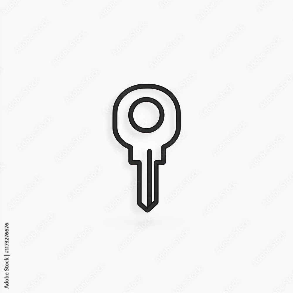 Poster simple line drawing of a single key