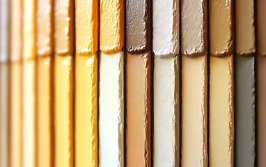 Close-up of various earthy tone color swatches.