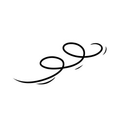 doodle wind blow  gust design isolated on white background. vector hand drawn illustration