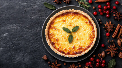 Delicious homemade quiche recipe kitchen food photography cozy setting close-up view culinary delight