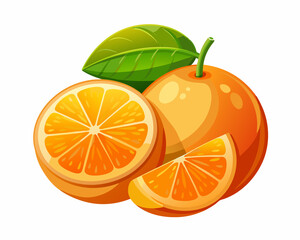 orange fruit with leaves