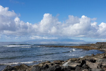 View of La Gomera from Playa de las Americas, Tenerife.