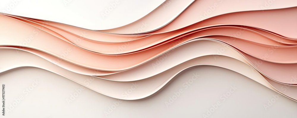 Poster soft abstract background idea. elegant paper waves in soft pastel colors create a smooth, serene bac