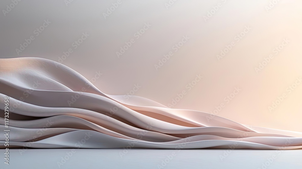 Poster smoke abstract background concept. elegant flowing fabric in soft hues, creating a serene and calmin