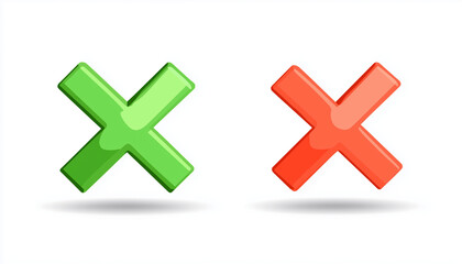 Obraz premium x in red and green