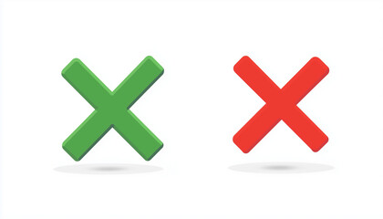 Obraz premium yes and no buttons - x marks the spot