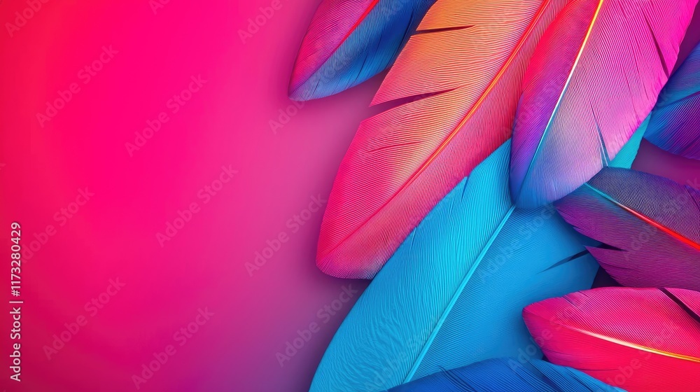 Aufkleber feather abstract background idea. vibrant and colorful feathers create a stunning abstract backgroun