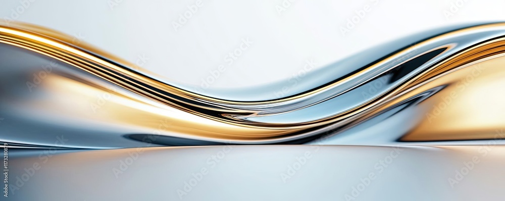 Poster soft abstract background idea. abstract design featuring smooth curves in metallic hues of gold and 