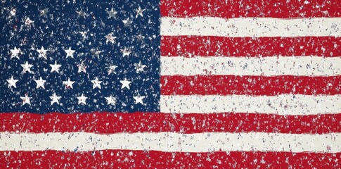 Obraz premium Distressed American Flag Design Showing Stars Stripes