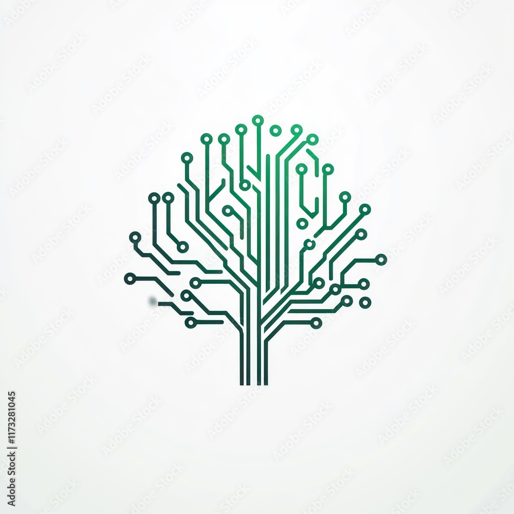 Poster abstract circuitry tree design representing technology