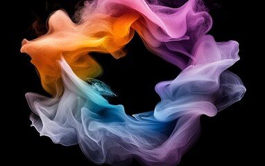 Fototapeta premium Abstract Colorful Smoke Swirls Vibrant Hues Dynamic Design Artistic Background Image