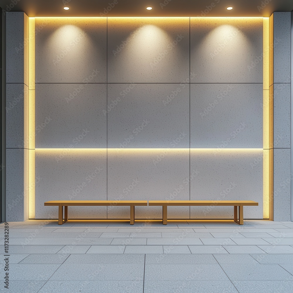 Poster modern architecture design display urban setting wall lighting minimalist