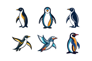 penguin cartoon vector art illustration