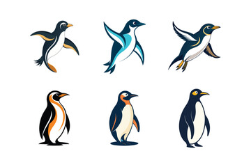 penguin cartoon vector art illustration