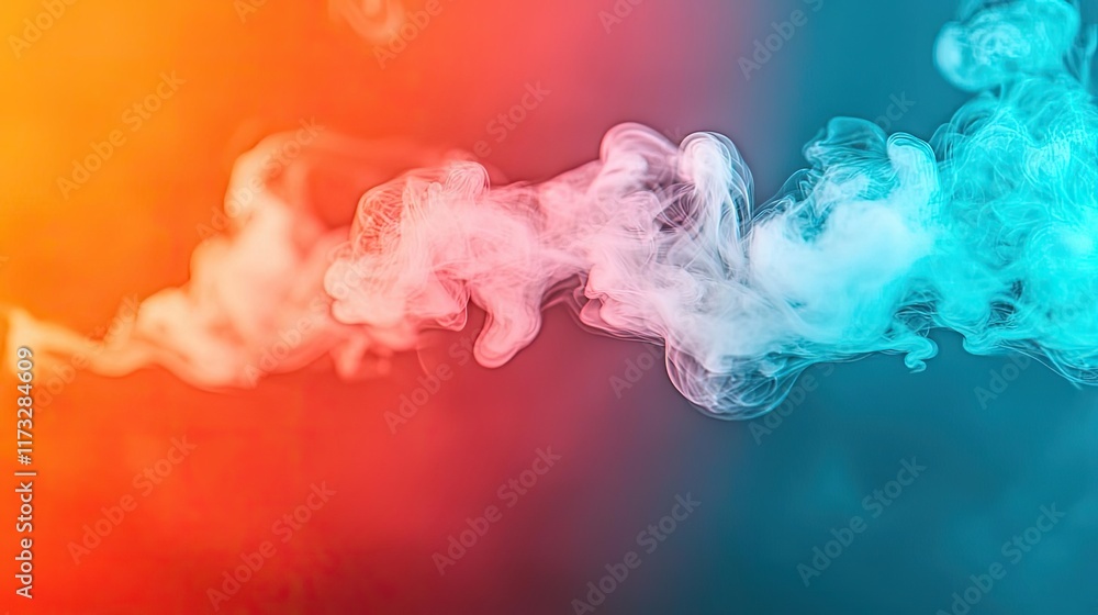 Poster smoke abstract background concept. colorful smoke patterns creating abstract designs for creative pr