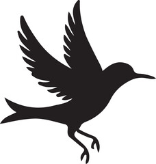 Flying Hummingbird Silhouette Vector Art Symbol of Joy and Grace