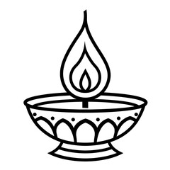 Diwali lamp outline